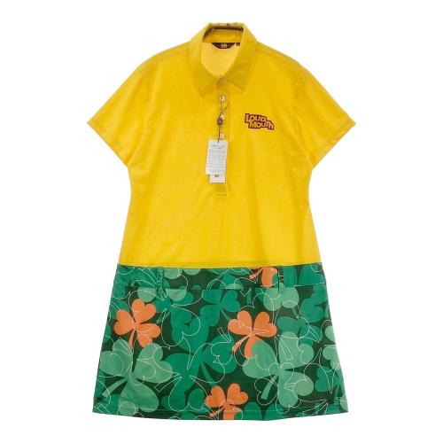 LOUD MOUTH ラウドマウス 半袖ワンピース クローバー総柄 ラッキー