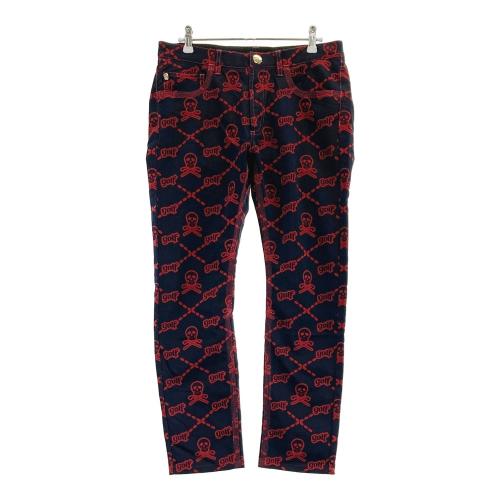 MARK&LONA マークアンドロナ ストレッチパンツ 総柄 ブラック系 サイズ