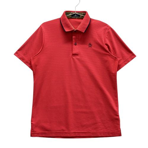 MUNSING WEAR マンシングウェア 半袖ポロシャツ ボーダー柄 レッド系 