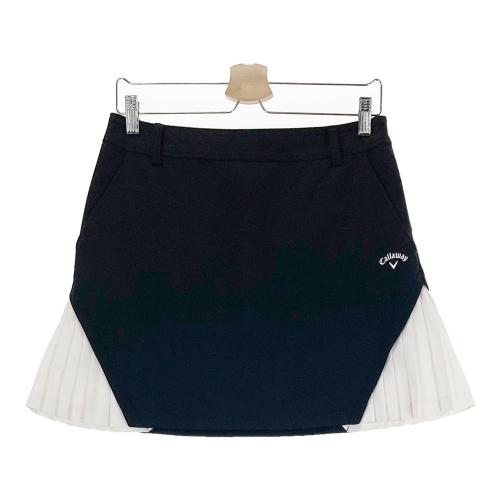 PEARLY GATES パーリーゲイツ スカート プリーツ切替 ブラック系