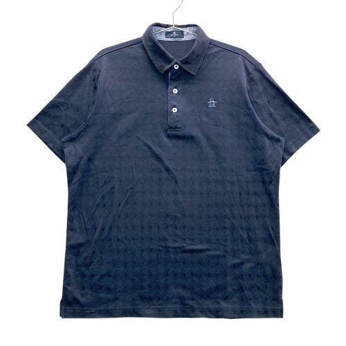 MUNSING WEAR マンシングウェア 半袖ポロシャツ ロゴプリント ネイビー