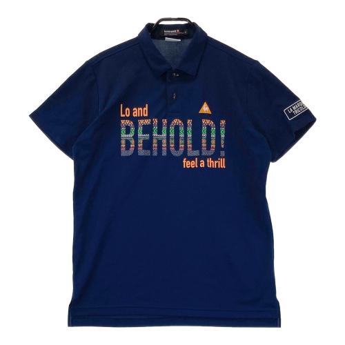 LE COQ GOLF ルコックゴルフ バックプリント 半袖ポロシャツ ネイビー