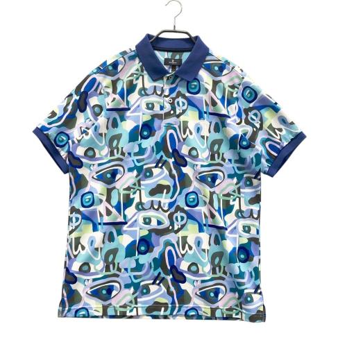 MUNSING WEAR マンシングウェア 半袖ポロシャツ ロゴプリント ネイビー