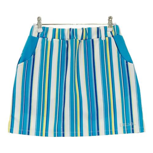 DELSOL デルソル インナー付きスカート ストライプ柄 ブルー系 サイズ