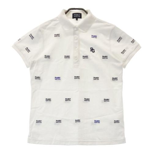 PEARLY GATES パーリーゲイツ 半袖ポロシャツ 総柄 ホワイト系 サイズ