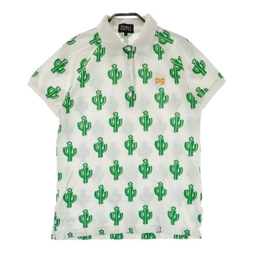 PEARLY GATES * 美品 ポロシャツ サボテン 白 PEARLY GATES パーリーゲイツ 半袖ポロシャツ サボテン柄 ホワイト系