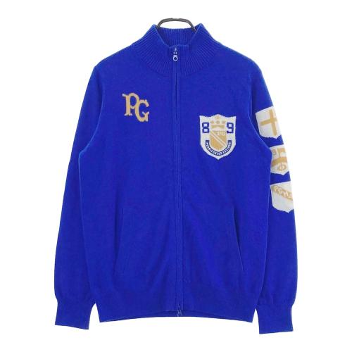 極美品✨パーリーゲイツ　カシミヤ混　セーター　ニコちゃん　ハーフジップ　青　M PEARLY GATES パーリーゲイツ ニコちゃん カシミヤ混 ハーフジップ