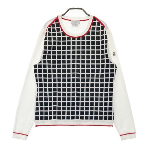 LANVIN SPORT ランバン スポール ニットセーター 格子柄 ブラック系
