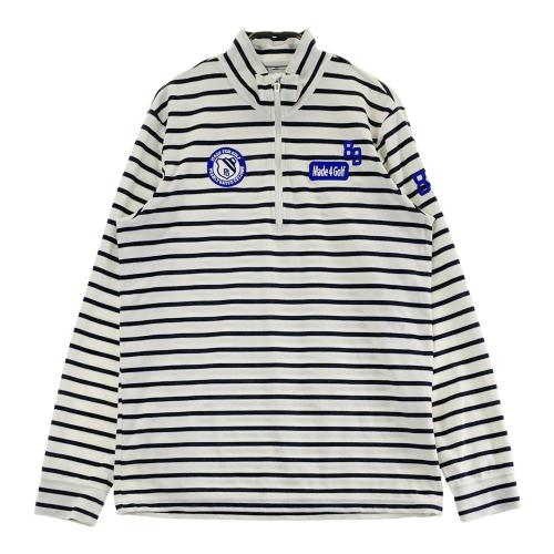 正規★パーリーゲイツ　ハーフジップ・ボタンダウン鹿の子シャツ/サイズ5