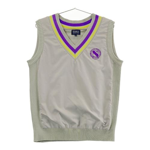 PEARLY GATES パーリーゲイツ　Vネックニットベスト　サイズ5 PEARLY GATES パーリーゲイツ Vネック 切替 ニットベスト グレー