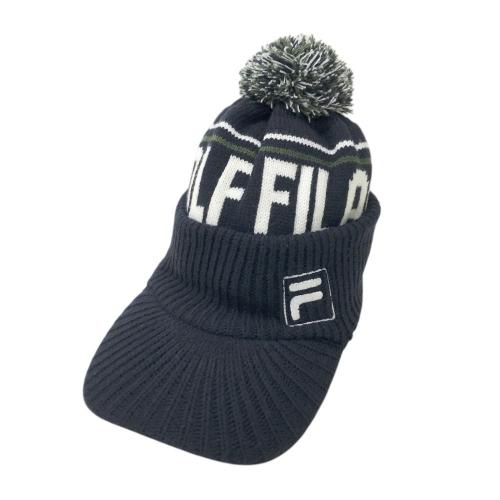 FILA GOLF フィラゴルフ ボンボン付 ニットキャップ ネイビー系
