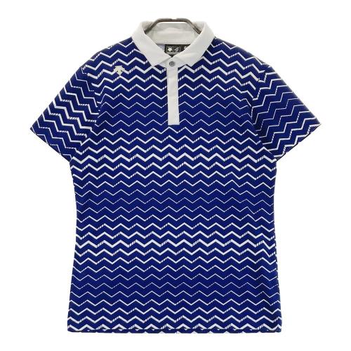 DESCENTE GOLF デサントゴルフ 半袖ポロシャツ 総柄 ブラック系 サイズ
