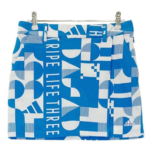 新品 Mサイズ アディダスゴルフ インナー付き グラフィックプリント スカート青 ADIDAS GOLF アディダスゴルフ インナー付 ストレッチスカート 総柄