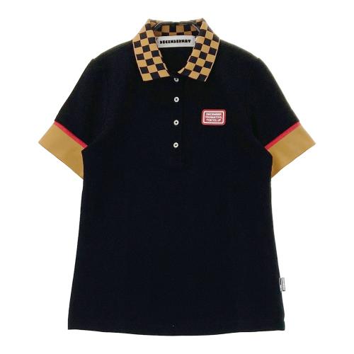 DECEMBERMAY ディセンバーメイ ハーフジップ 半袖ポロシャツ ブルー系