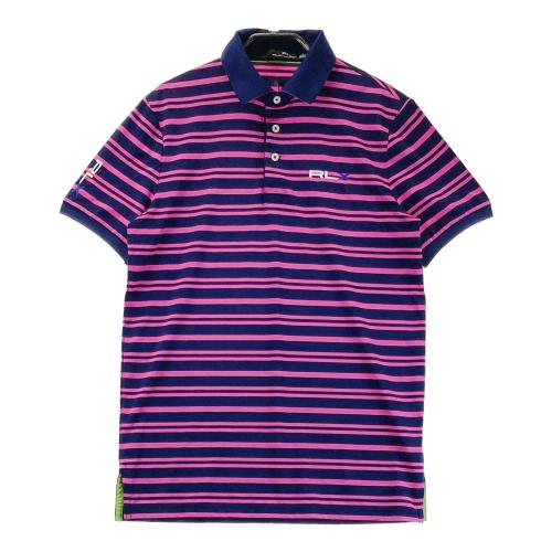 RLX ラルフローレン 半袖ポロシャツ ボーダー柄 グリーン系 サイズ：L