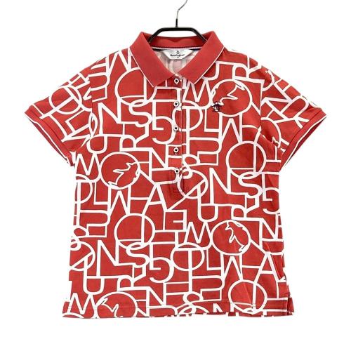 【美品】マンシングウェア Munsingwear ゴルフ ポロシャツ 赤 柄 MUNSING WEAR マンシングウェア 半袖ポロシャツ 総柄 レッド系 サイズ