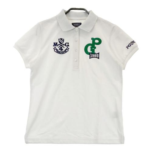 タグ付✨パーリーゲイツ 半袖ポロシャツ ワッペン 刺繍 ロゴ ホワイト 4(M) PEARLY GATES パーリーゲイツ 半袖ポロシャツ ワッペン ホワイト系