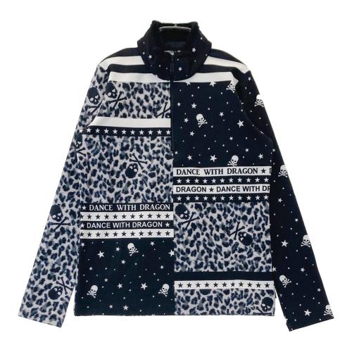 DANCE WITH DRAGON ネイビー系チェック長袖サイズ2 未使用未開封 DANCE WITH DRAGON ダンスウィズドラゴン ボア切替 ハイネック長袖T