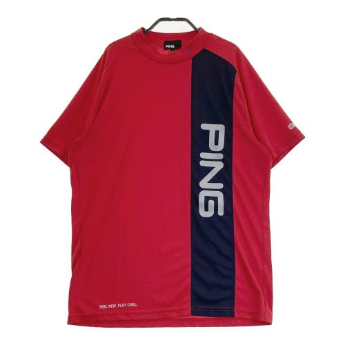 PING ピン ハイネック半袖Tシャツ レッド系 サイズ：L ランク：A