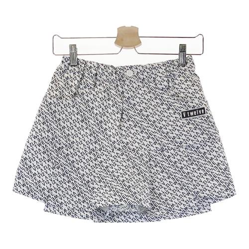 V12 ヴィトゥエルヴ 2023年モデル インナー付 切替 スカート ロゴ総柄