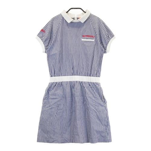 BEAMS GOLF ビームスゴルフ 半袖ポロワンピース チェック ネイビー系