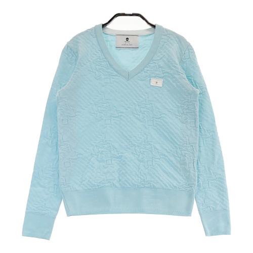 MARK&LONA マークアンドロナ Vネック ニットセーター 総柄