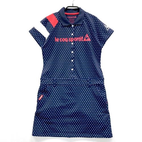 LE COQ GOLF ルコックゴルフ 半袖ポロシャツ ドット柄 ネイビー系