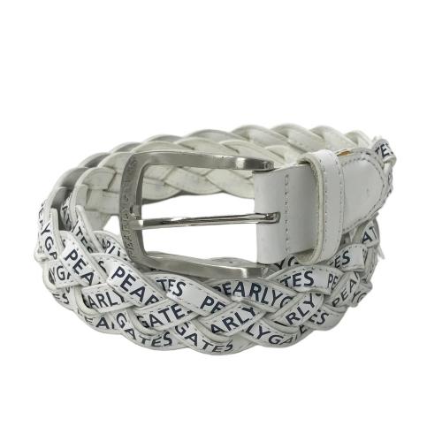 PEARLY GATES パーリーゲイツ メッシュベルト ロゴ 総柄 ホワイト系