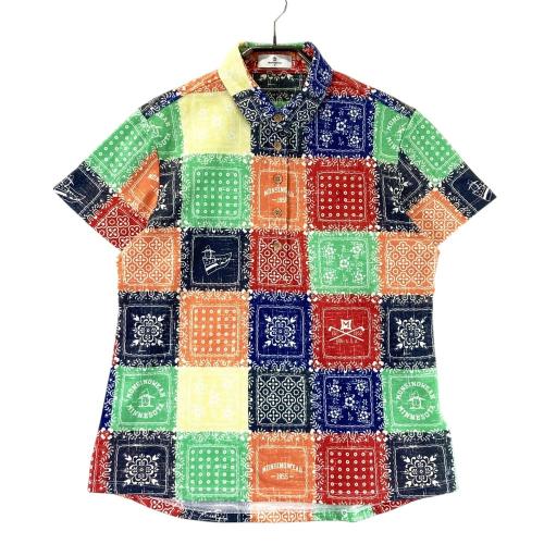 MUNSING WEAR マンシングウェア ; 半袖ポロシャツ チェック柄 レッド系