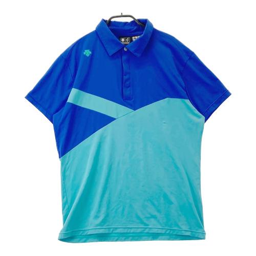DESCENTE GOLF デサントゴルフ 半袖ポロシャツ ブルー系 サイズ：O