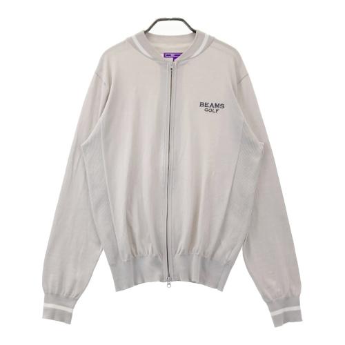 BEAMS GOLF ビームスゴルフ ニット ジップジャケット ロゴ グレー系