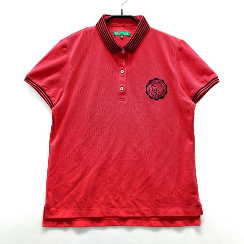 23区GOLF ニジュウサンクゴルフ 20周年 半袖ポロシャツ レッド系