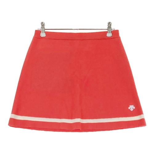 DESCENTE GOLF デサントゴルフ ; ニットスカート レッド系 サイズ：M