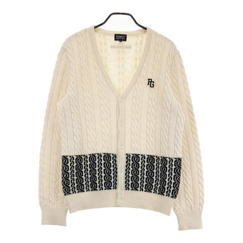 PEARLY GATES パーリーゲイツ ニット カーディガン 柄切替 ホワイト系