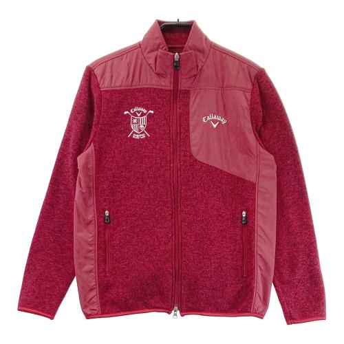 CALLAWAY キャロウェイ フリース ジップジャケット 総柄 レッド系