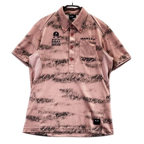 OAKLEY オークリー 434396JP 半袖ポロシャツ スカル 総柄 ピンク系