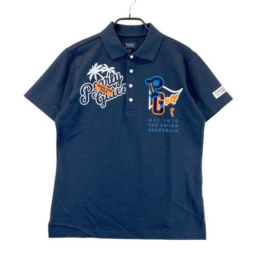 PEARLY GATES パーリーゲイツ 半袖ポロシャツ プリント レッド系