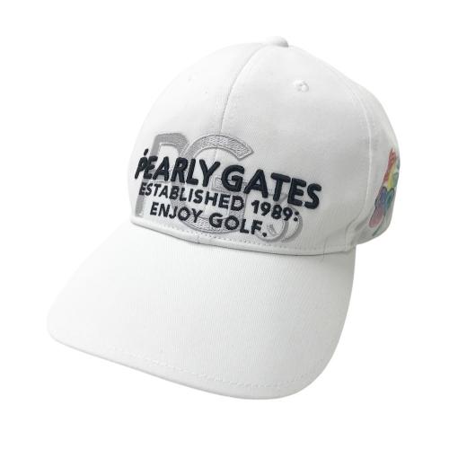 ⛳️ゴルフ　パーリーゲイツ キャップ　ホワイト　完売品 PEARLY GATES パーリーゲイツ キャップ ホワイト系 ランク：A- 【中古