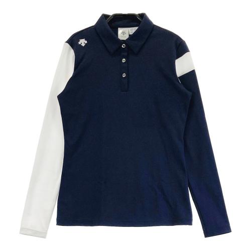 DESCENTE GOLF デサントゴルフ バイカラー 長袖ポロシャツ ブルー系
