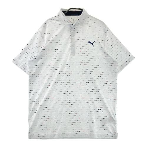 PUMA GOLF プーマゴルフ 半袖ポロシャツ 総柄 ホワイト系 サイズ：US/L