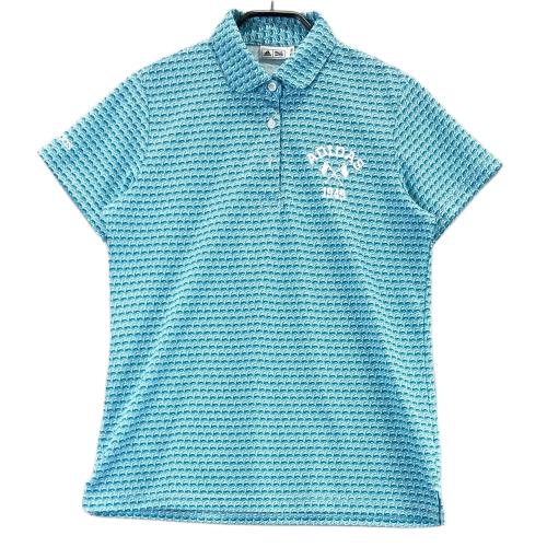 ADIDAS GOLF アディダスゴルフ AF8005 半袖ポロシャツ 総柄 ブルー系