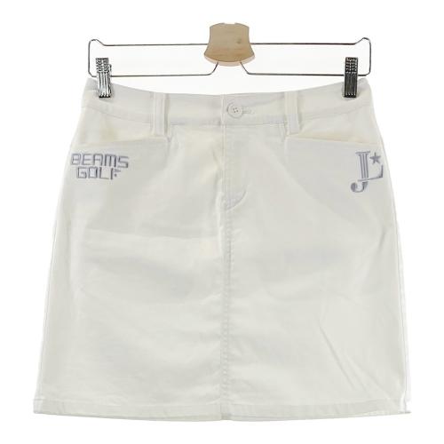 BEAMS GOLF ビームスゴルフ ストレッチスカート 千鳥格子柄 ホワイト系