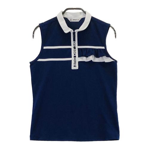 ♥and per se ♥ネイビーゴルフポロシャツ新品未使用【L】 AND PER SE アンパスィ ノースリーブポロシャツ ネイビー系 サイズ：S