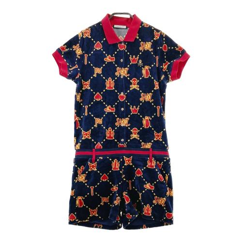 MARK&LONA マークアンドロナ ベロア ハイネック 長袖Tシャツ ネイビー