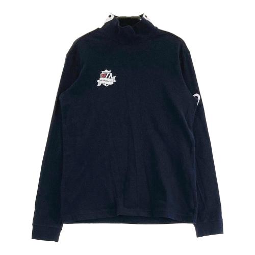 PEARLY GATES パーリーゲイツ ハイネック 長袖Tシャツ 総柄 ネイビー系