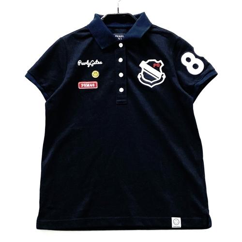 PEARLY GATES パーリーゲイツ 半袖ポロシャツ ニコちゃん ネイビー系