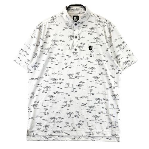 FOOT JOY フットジョイ 半袖ポロシャツ 総柄 ホワイト系 サイズ：M