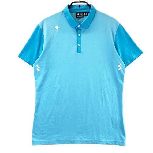 DESCENTE GOLF デサントゴルフ 長袖ポロシャツ ブルー系 サイズ：O