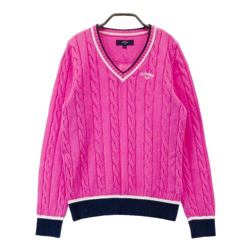 MARK&LONA マークアンドロナ Vネック ニットセーター ピンク系 サイズ