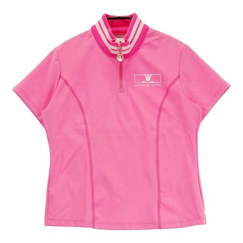 MARK&LONA マークアンドロナ ハーフジップ 半袖Tシャツ ピンク系